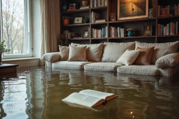 Basement flooded after heavy rain in a UK